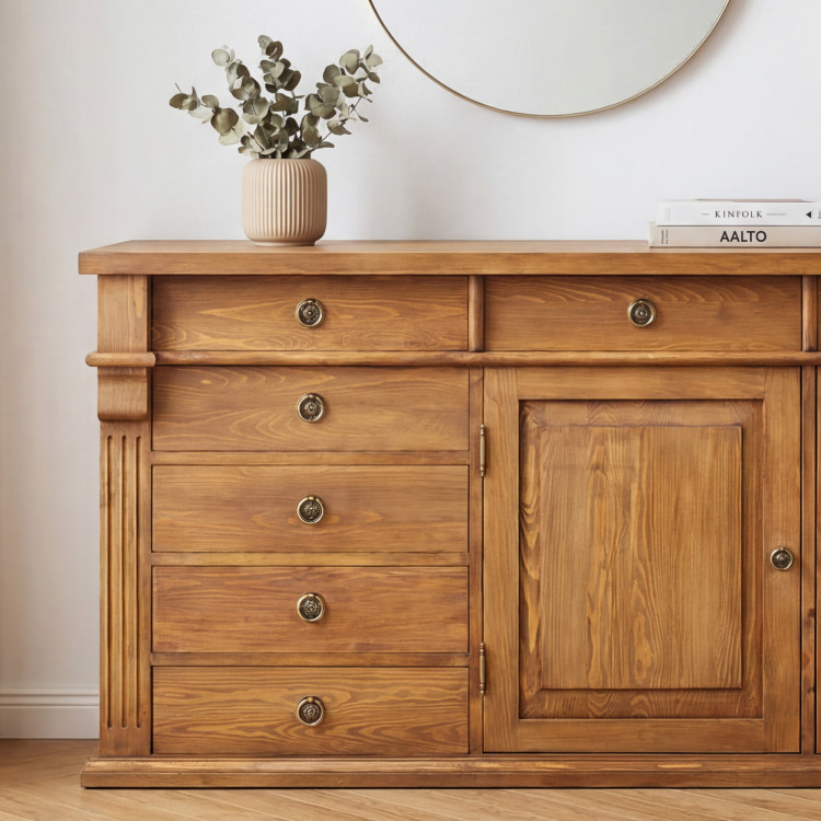 KOMMODE AUS HOLZ PRESTIGE (D-COM-69) BRAUNER LACK