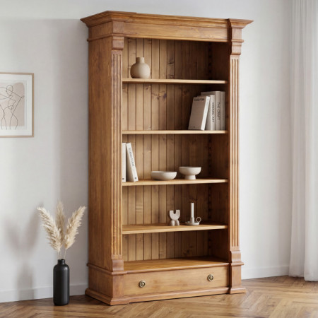 KNIENREGAL AUS HOLZ PRESTIGE (REG-61)  BRAUNER LACK