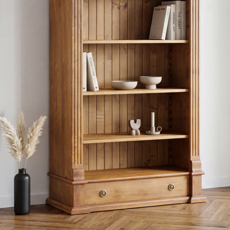 KNIENREGAL AUS HOLZ PRESTIGE (REG-61)  BRAUNER LACK