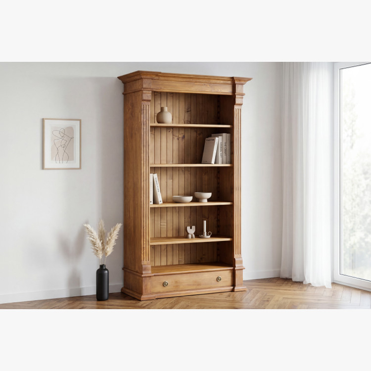 KNIENREGAL AUS HOLZ PRESTIGE (REG-61)  BRAUNER LACK