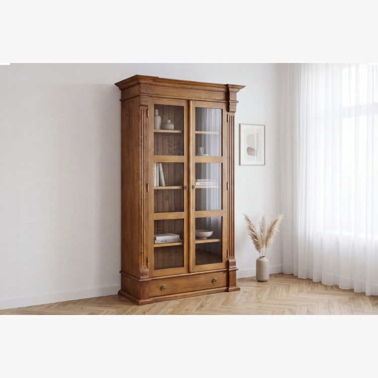 KNIENREGAL MIT TÜREN PRESTIGE, BRAUNER LACK