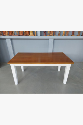 Massivholz Esstisch Kiefer 160x80 cm weiß-braun