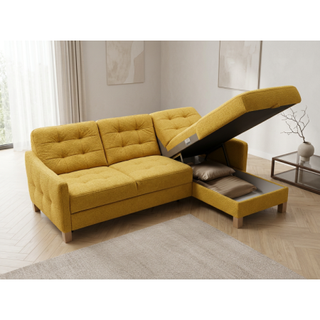 Moderne Eckcouch Malmo mit Schlaffunktion und Stauraum