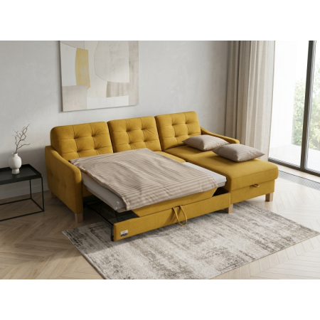 Moderne Eckcouch Malmo mit Schlaffunktion und Stauraum