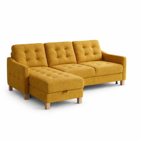 Moderne Eckcouch Malmo mit Schlaffunktion und Stauraum