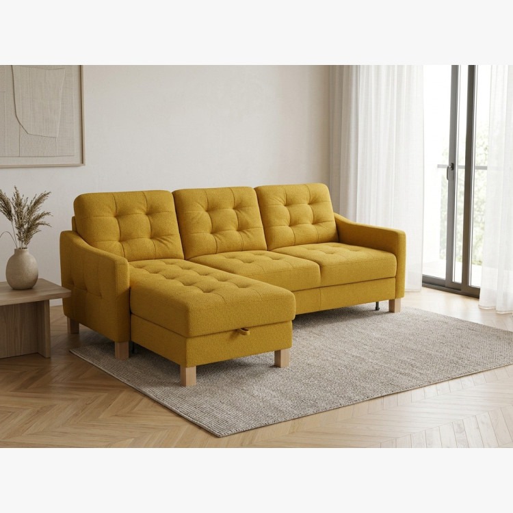 Moderne Eckcouch Malmo mit Schlaffunktion und Stauraum