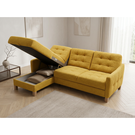 Moderne Eckcouch Malmo mit Schlaffunktion und Stauraum