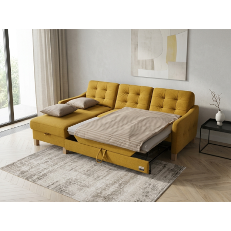 Moderne Eckcouch Malmo mit Schlaffunktion und Stauraum