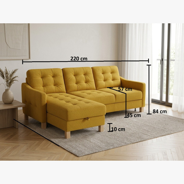 Moderne Eckcouch Malmo mit Schlaffunktion und Stauraum