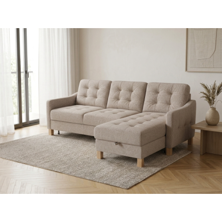 Moderne Eckcouch Malmo mit Schlaffunktion und Stauraum - rechte Ecke