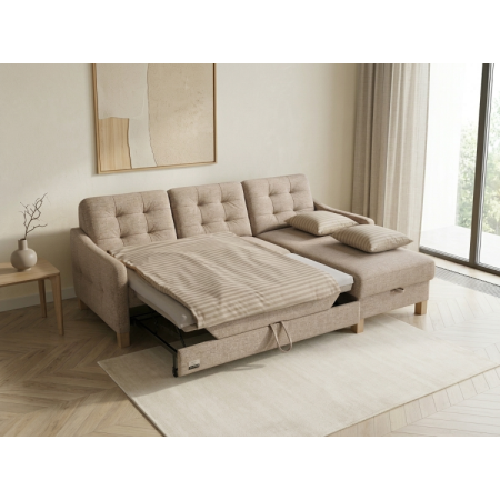 Moderne Eckcouch Malmo mit Schlaffunktion und Stauraum - rechte Ecke