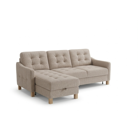 Moderne Eckcouch Malmo mit Schlaf- und Stauraumfunktion - linke Ecke