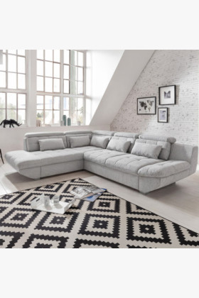 R Ecksofa grau – Eck links mit Schlaffunktion und Stauraum 2