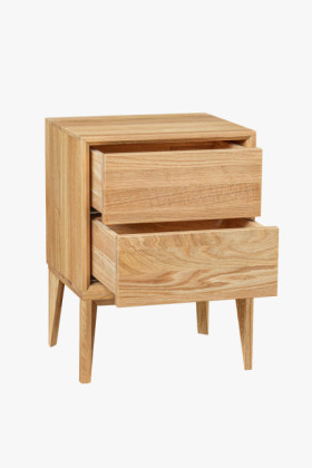 Eichennachttisch Oslo mit 2 Schubladen – massive Eiche 2