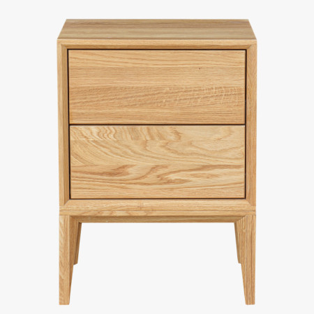 Eichennachttisch Oslo mit 2 Schubladen – massive Eiche