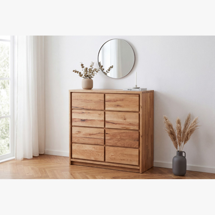 Massive Eichenkommode aus Eiche – Breite 88,5 cm, Höhe 97,5 cm