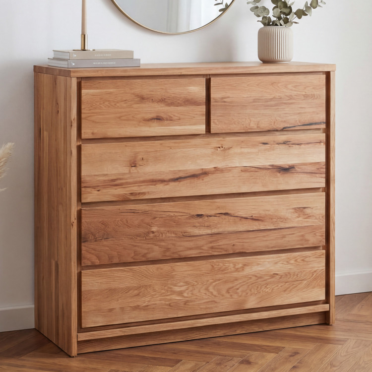 Massive Eichenkommode aus Eiche – Breite 88,5 cm, Höhe 97,5 cm