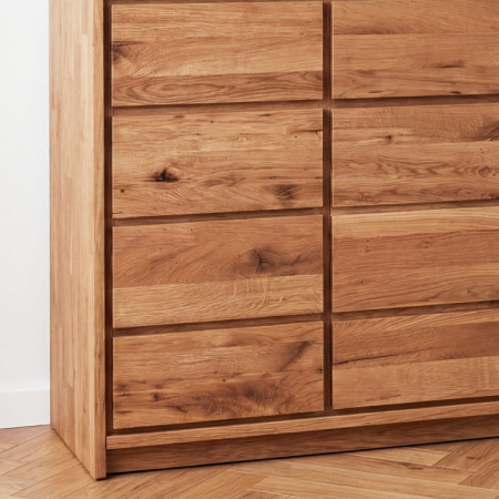 Masivkommode aus Wildeiche – 3 Türen und 3 Schubladen, Breite 130 cm