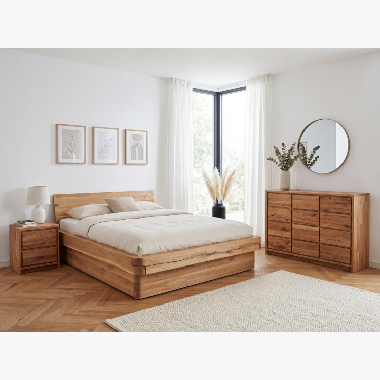 Masivkommode aus Wildeiche – 3 Türen und 3 Schubladen, Breite 130 cm