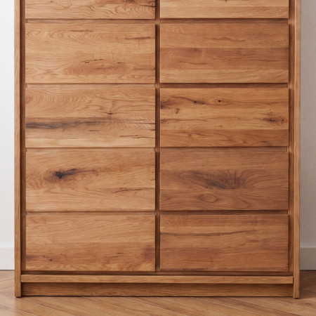 Vysoká Eichenkommode aus Eiche – Türen und 5 Schubladen