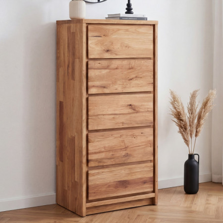 Úschränk hohe Kommode aus Eiche – 5 Schubladen