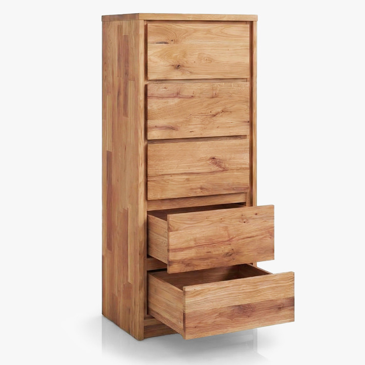 Úschränk hohe Kommode aus Eiche – 5 Schubladen
