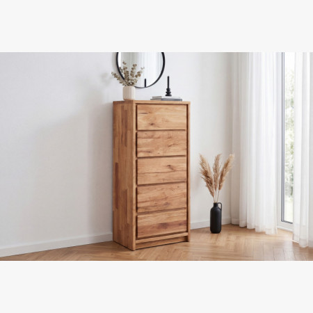 Úschränk hohe Kommode aus Eiche – 5 Schubladen