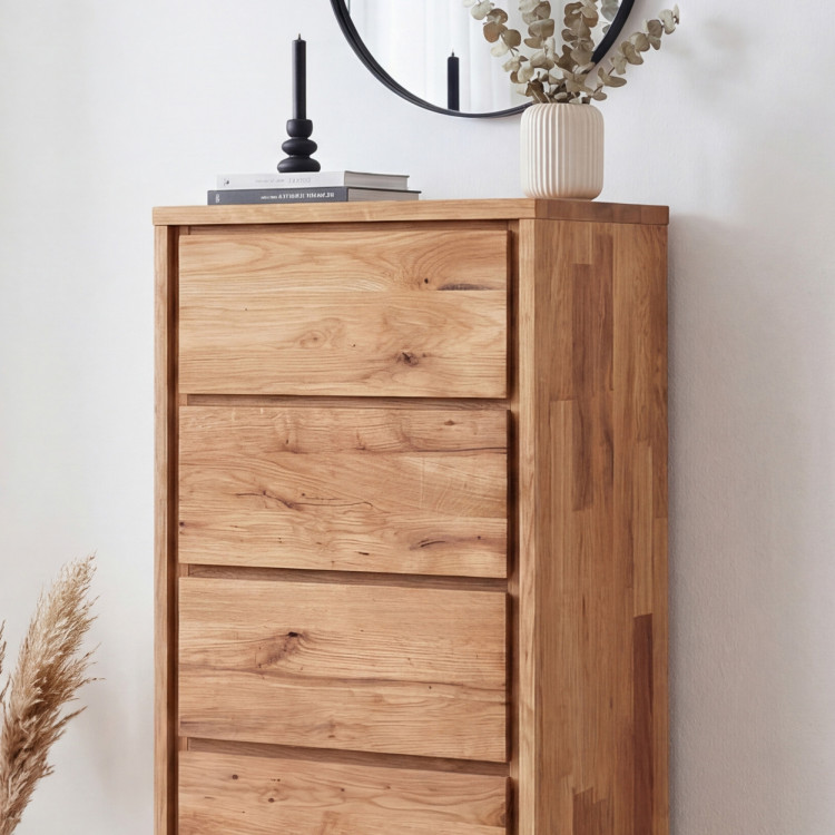Úschränk hohe Kommode aus Eiche – 5 Schubladen