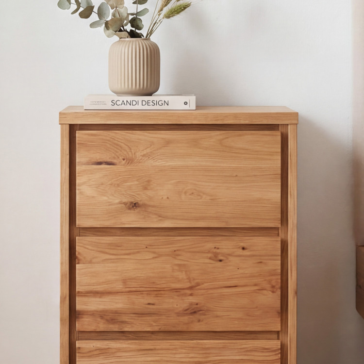 Eichennachttisch aus Eiche – 3 Schubladen