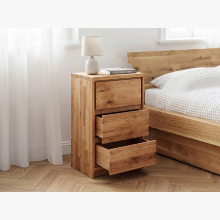 Eichennachttisch aus Eiche – 3 Schubladen