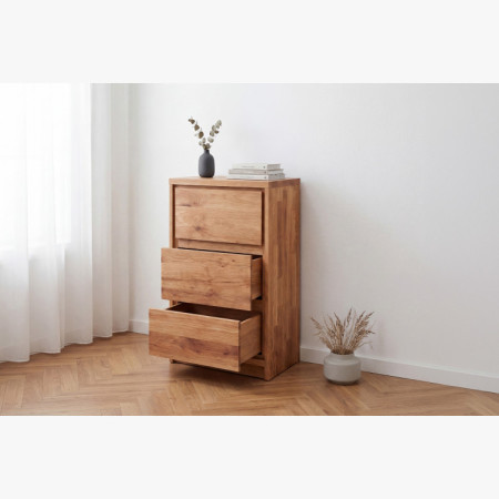 Eichennachttisch aus Eiche – 3 Schubladen
