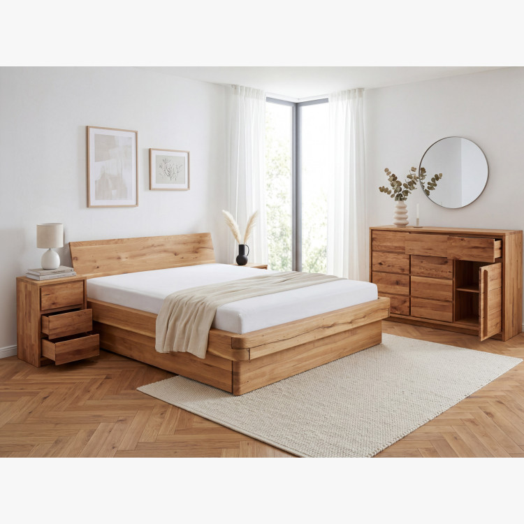 Eichennachttisch aus Eiche – 3 Schubladen