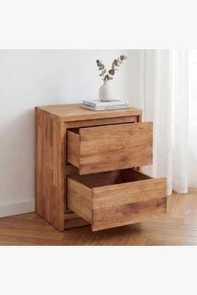 Nachttisch aus Eiche – 2 Schubladen