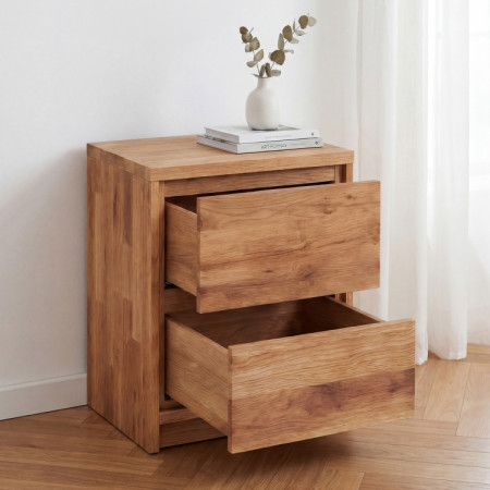 Nachttisch aus Eiche – 2 Schubladen