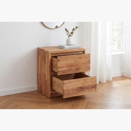 Nachttisch aus Eiche – 2 Schubladen