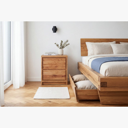 Nachttisch aus Eiche – 2 Schubladen