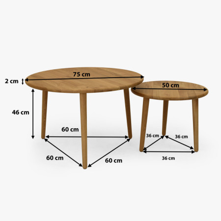 Set runder Couchtische