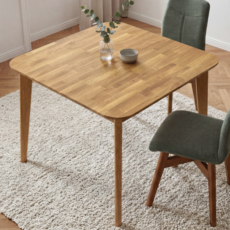 Eckiger Eichentisch, Liam 90 x 90