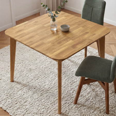 Eckiger Eichentisch, Liam 90 x 90