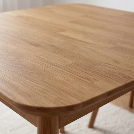 Eckiger Eichentisch, Liam 90 x 90