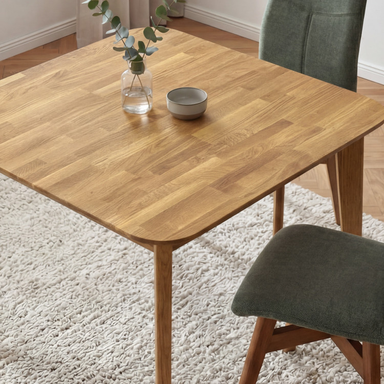 Eckiger Eichentisch, Liam 90 x 90