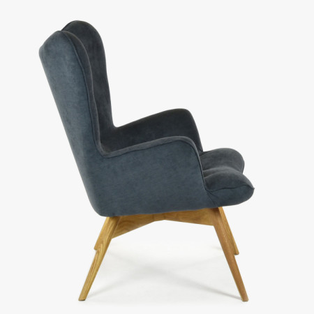 Křesílko do obývacího pokoje, dubové nohy - tmavě šedá - Vicky