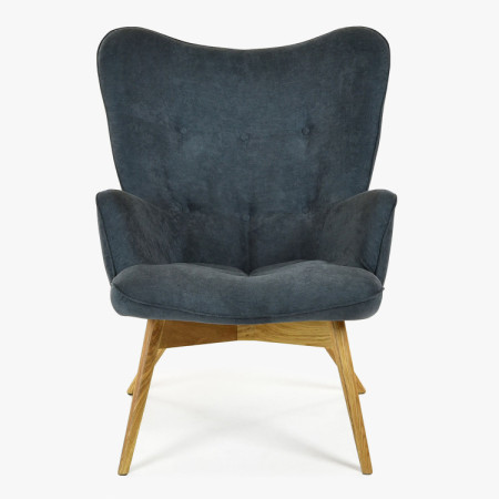 Křesílko do obývacího pokoje, dubové nohy - tmavě šedá - Vicky