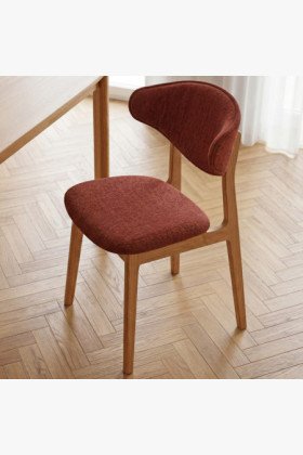 Čalouněná Esszimmerstuhl mit Eichenbeinen – Farbe Terrakotta 2