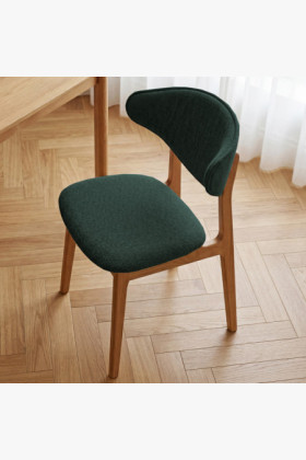 Polsternder Esszimmerstuhl mit Eichenbeinen – Farbe Grün 2