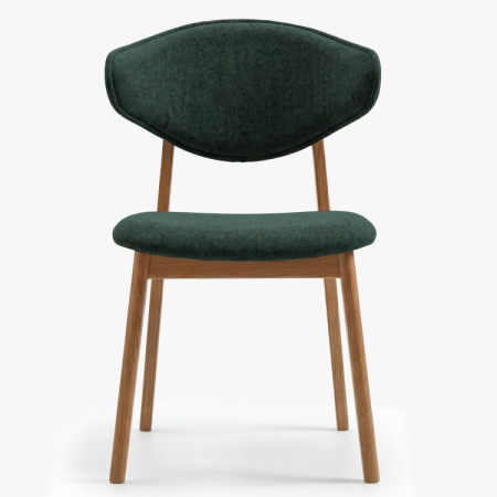 Polsternder Esszimmerstuhl mit Eichenbeinen – Farbe Grün