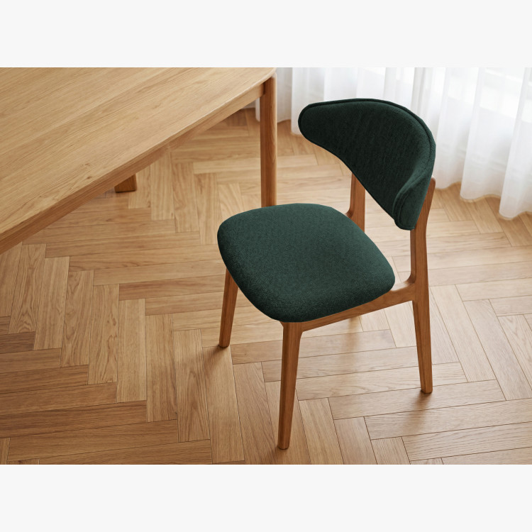 Polsternder Esszimmerstuhl mit Eichenbeinen – Farbe Grün