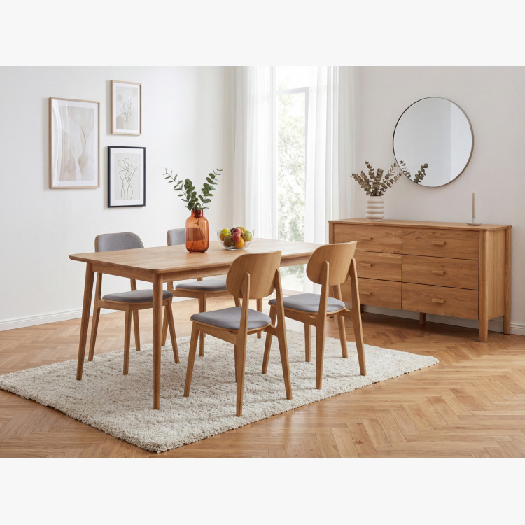 Massiver Esstisch aus Eichenholz Eko 140 x 90 cm