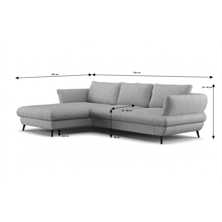 Rundecksofa BALOU - Linke Ecke