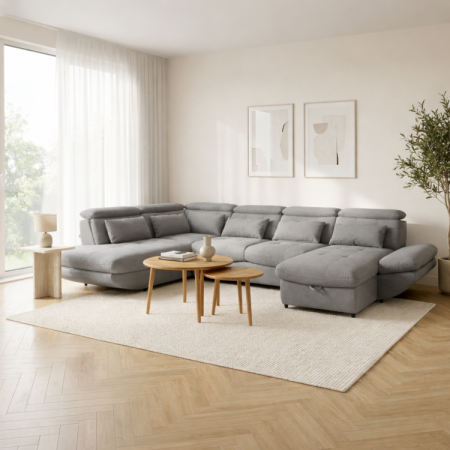 Sedergarnitur in U-Form mit Schlaffunktion Park